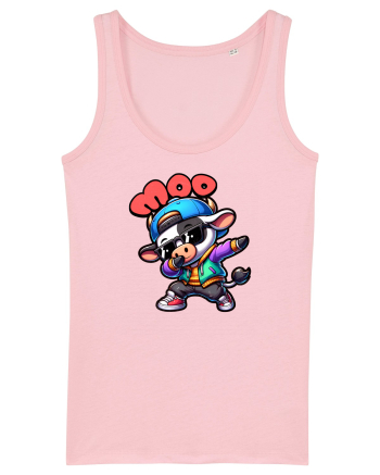 Vaca Amuzantă Dansând Dab în Stil Chibi Cotton Pink
