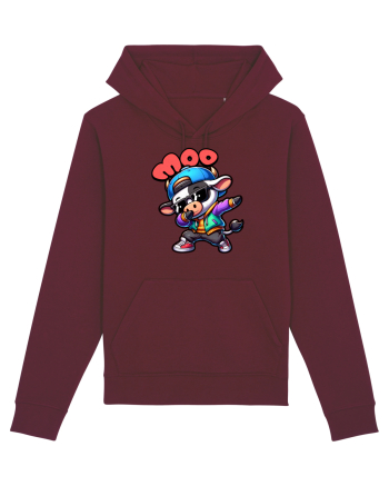 Vaca Amuzantă Dansând Dab în Stil Chibi Burgundy