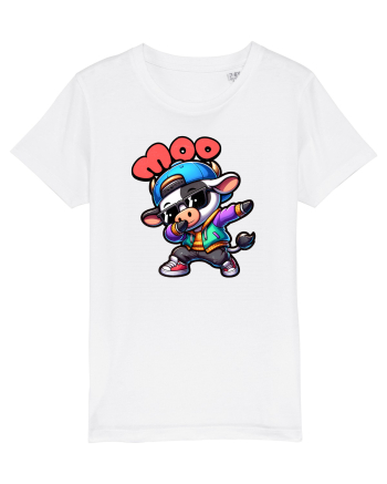 Vaca Amuzantă Dansând Dab în Stil Chibi White