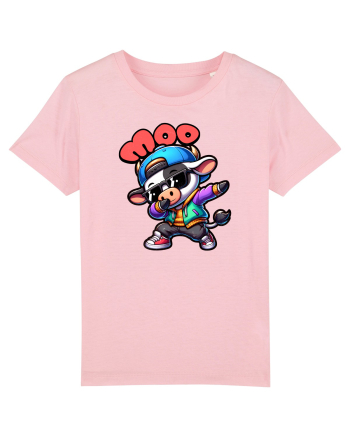 Vaca Amuzantă Dansând Dab în Stil Chibi Cotton Pink