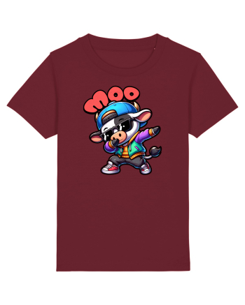 Vaca Amuzantă Dansând Dab în Stil Chibi Burgundy