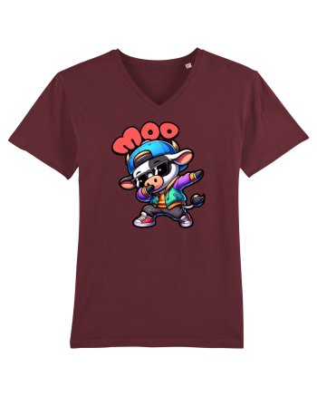 Vaca Amuzantă Dansând Dab în Stil Chibi Burgundy
