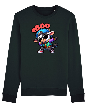 Vaca Amuzantă Dansând Dab în Stil Chibi Black