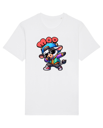 Vaca Amuzantă Dansând Dab în Stil Chibi White