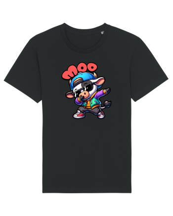 Vaca Amuzantă Dansând Dab în Stil Chibi Black