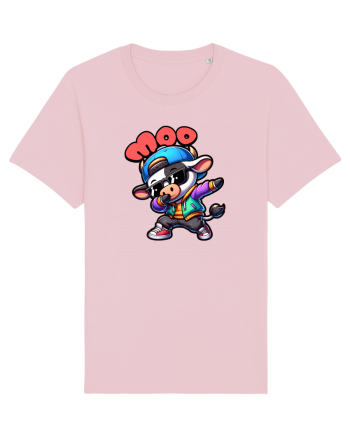 Vaca Amuzantă Dansând Dab în Stil Chibi Cotton Pink