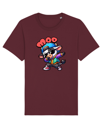 Vaca Amuzantă Dansând Dab în Stil Chibi Burgundy