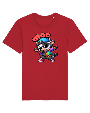 Vaca Amuzantă Dansând Dab în Stil Chibi Red