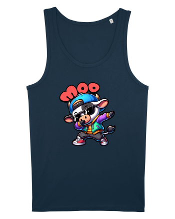 Vaca Amuzantă Dansând Dab în Stil Chibi Navy
