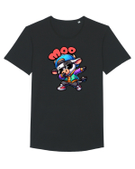 Vaca Amuzantă Dansând Dab în Stil Chibi Tricou mânecă scurtă guler larg Bărbat Skater