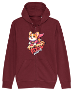 Corgi Amuzant Iubitor de Pizza Hanorac cu fermoar Unisex Connector