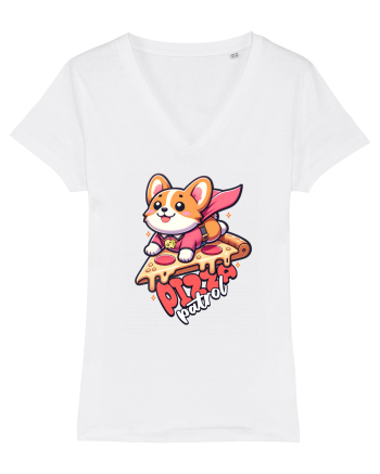Corgi Amuzant Iubitor de Pizza White