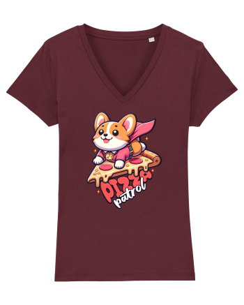 Corgi Amuzant Iubitor de Pizza Burgundy