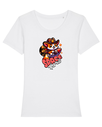 Corgi Spațial Cowboy Amuzant White