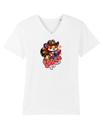 Corgi Spațial Cowboy Amuzant Tricou mânecă scurtă guler V Bărbat Presenter