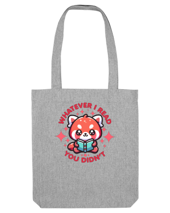 Panda Roșu Kawaii Citește Heather Grey