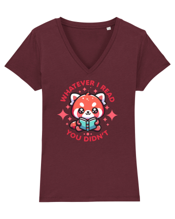 Panda Roșu Kawaii Citește Burgundy
