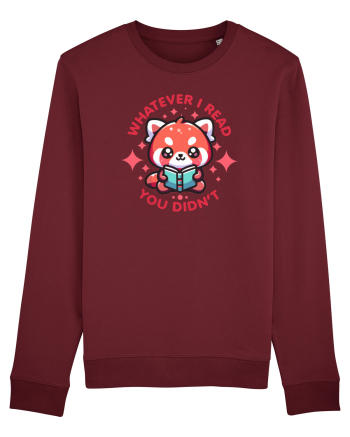 Panda Roșu Kawaii Citește Burgundy
