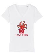 Fast food 2 Tricou mânecă scurtă guler V Damă Evoker