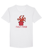 Fast food 2 Tricou mânecă scurtă guler larg Bărbat Skater