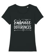 Embrace Differences Tricou mânecă scurtă guler larg fitted Damă Expresser