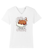 Capy Capybara Drăguț Somnoros Tricou mânecă scurtă guler V Bărbat Presenter
