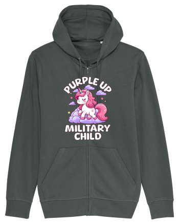 Unicorn Drăguț Mov Susține Copilul Militar Anthracite