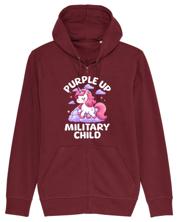 Unicorn Drăguț Mov Susține Copilul Militar Burgundy