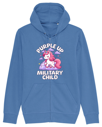 Unicorn Drăguț Mov Susține Copilul Militar Bright Blue