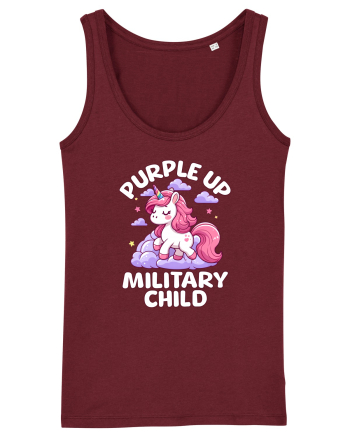 Unicorn Drăguț Mov Susține Copilul Militar Burgundy