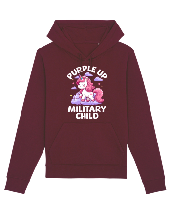 Unicorn Drăguț Mov Susține Copilul Militar Burgundy