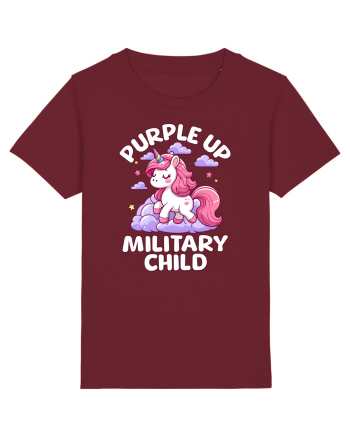 Unicorn Drăguț Mov Susține Copilul Militar Burgundy