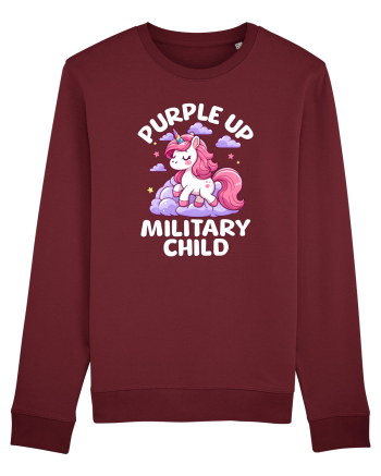 Unicorn Drăguț Mov Susține Copilul Militar Burgundy