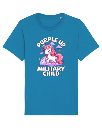 Unicorn Drăguț Mov Susține Copilul Militar Azur