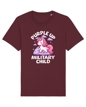 Unicorn Drăguț Mov Susține Copilul Militar Burgundy