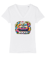 pentru nostalgicii anilor 80 - 80s music rocks Tricou mânecă scurtă guler V Damă Evoker