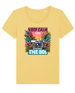 pentru nostalgicii anilor 80 - Keep calm and remember the 80s Tricou mânecă scurtă guler larg fitted Damă Expresser