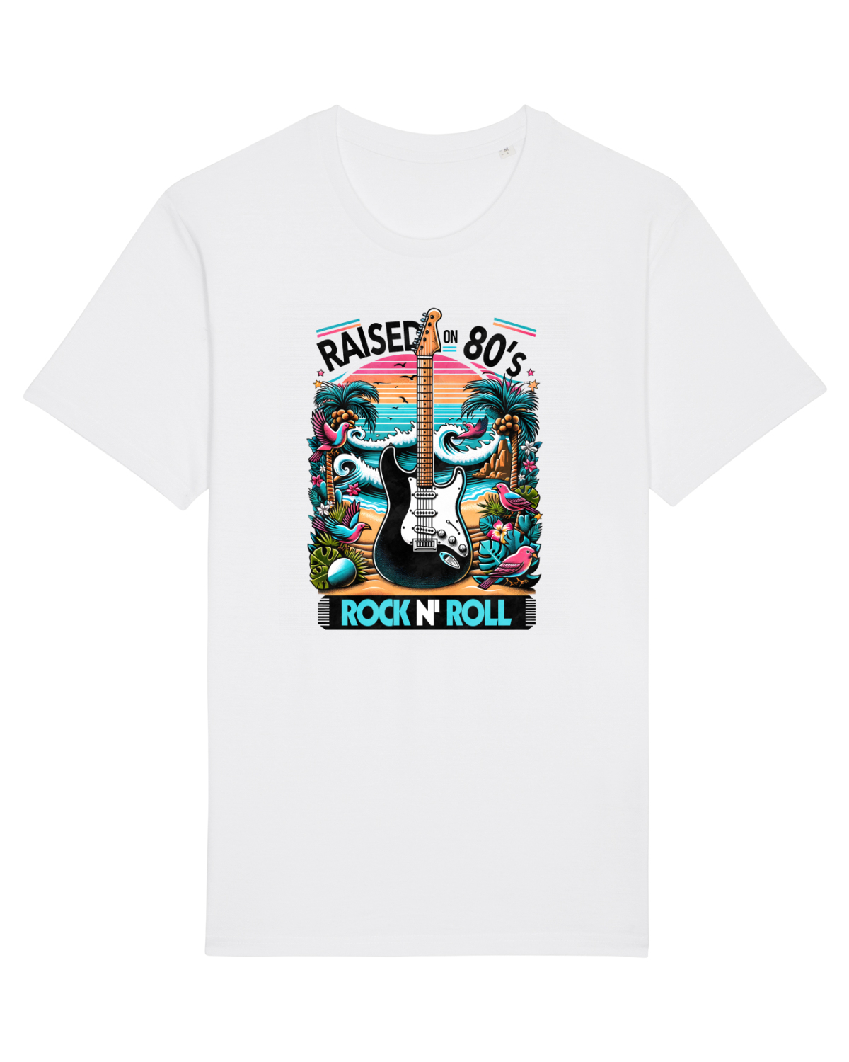 Tricou mânecă scurtă Unisex Rocker White
