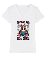pentru nostalgicii anilor 80 - Totally rad 80s girl Tricou mânecă scurtă guler V Damă Evoker