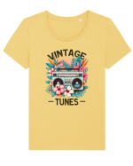 pentru nostalgicii anilor 80 - Vintage tunes Tricou mânecă scurtă guler larg fitted Damă Expresser
