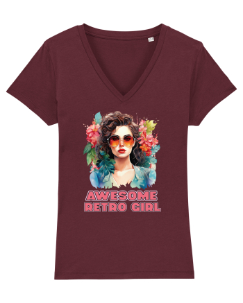 in stilul pop al anilor 80 - Awesome retro girl Burgundy