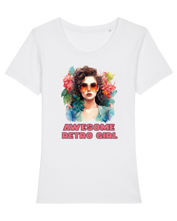 in stilul pop al anilor 80 - Awesome retro girl White