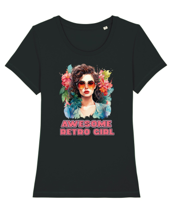 in stilul pop al anilor 80 - Awesome retro girl Black