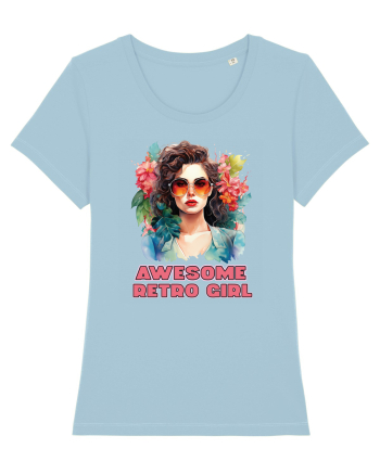 in stilul pop al anilor 80 - Awesome retro girl Sky Blue