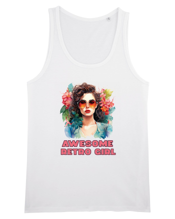 in stilul pop al anilor 80 - Awesome retro girl White