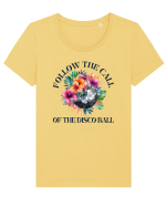 in stilul pop al anilor 80 - Follow the call of the disco ball Tricou mânecă scurtă guler larg fitted Damă Expresser