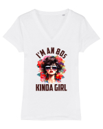 in stilul pop al anilor 80 - I am an 80s kind of girl Tricou mânecă scurtă guler V Damă Evoker