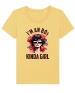 in stilul pop al anilor 80 - I am an 80s kind of girl Tricou mânecă scurtă guler larg fitted Damă Expresser