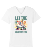 in stilul pop al anilor 80 - Let the good times roll Tricou mânecă scurtă guler V Bărbat Presenter