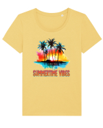 in stilul pop al anilor 80 - Summertime vibes Tricou mânecă scurtă guler larg fitted Damă Expresser